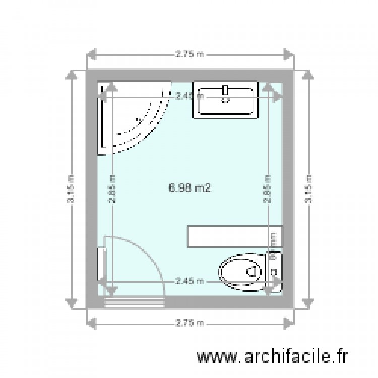 SDB etage PERROT. Plan de 0 pièce et 0 m2