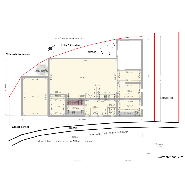 plan 13 R de Ch avec cotations des pièces. Plan de 0 pièce et 0 m2