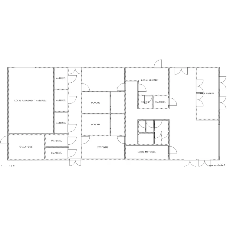 VESTIAIRES / SANITAIRES / LOCAUX DE RANGEMENTS : SITUATION AVANT TRAVAUX. Plan de VESTIAIRES / SANITAIRES / LOCAUX DE RANGEMENTS : SITUATION AVANT TRAVAUX. Plan de