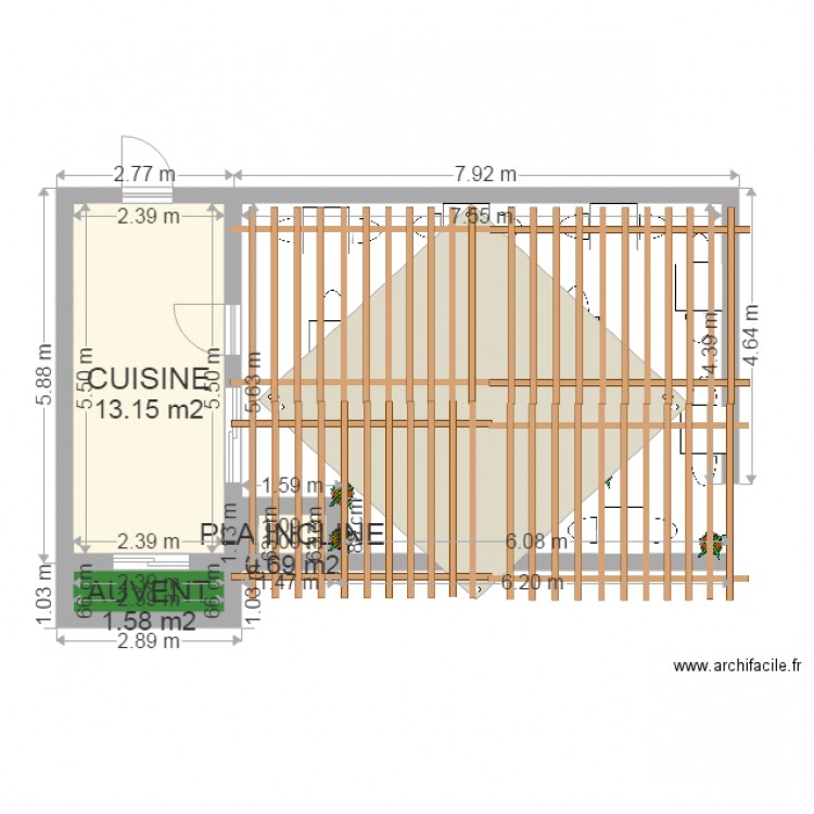 STRUCTURE  AVEC PERGOLA. Plan de 0 pièce et 0 m2