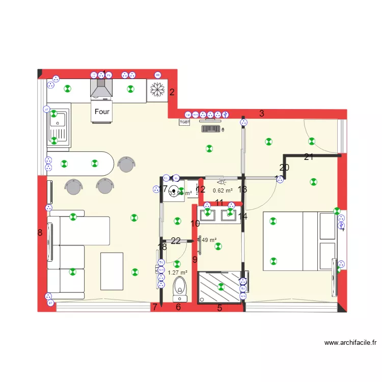 Appart Guillaume. Plan de 