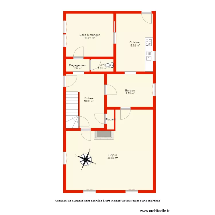 BI  3240 maison rdc non c&ocirc;t&eacute;. Plan de 