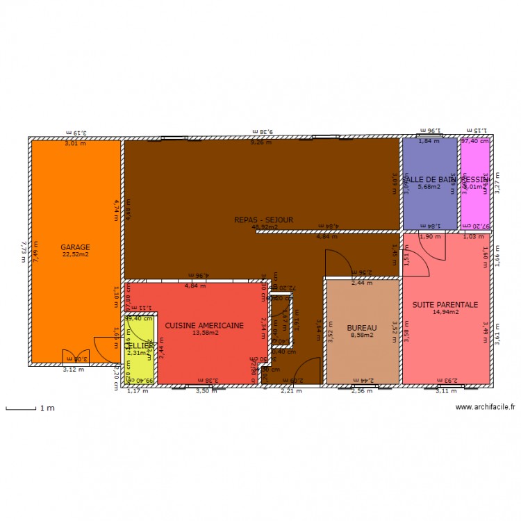 plan maison 9 pieces