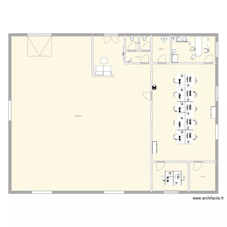BUREAU atelier V2. Plan de 