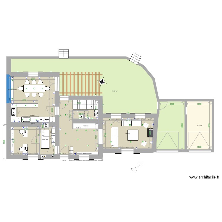 RDC cuisine Salon 4. Plan de 0 pièce et 0 m2