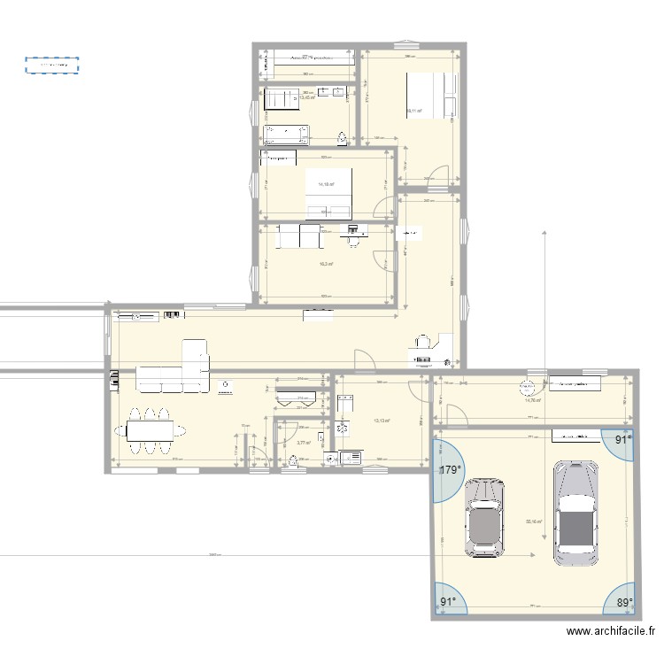 Françoise4. Plan de 9 pièces et 229 m2