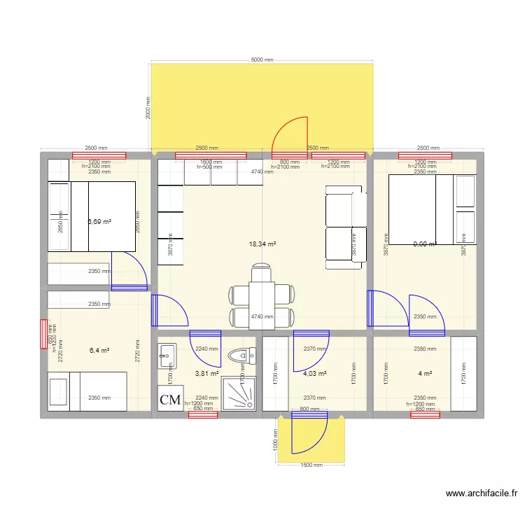 крим 4м барн. Plan de 