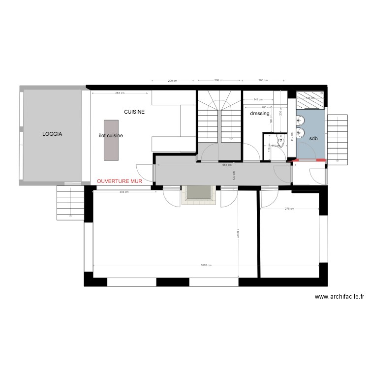 PLAN RDC sdb revu . Plan de 0 pièce et 0 m2