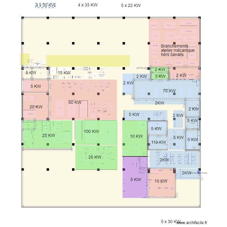 plan arrivées deau. Plan de 18 pièces et -524 m2