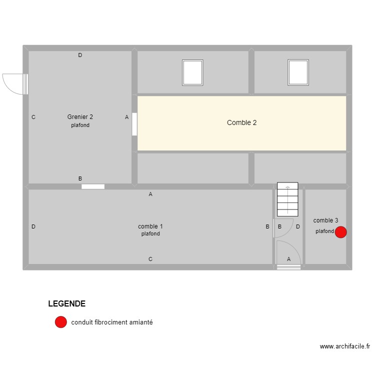 cordeau comble. Plan de 0 pièce et 0 m2