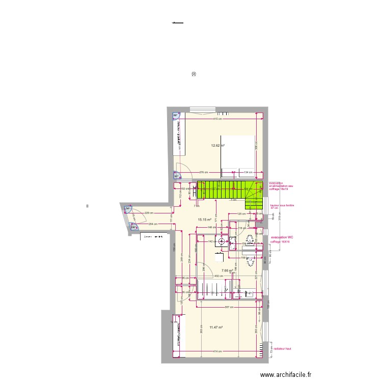 plan 1 2eme Wc face petite fenêtre 2. Plan de 0 pièce et 0 m2