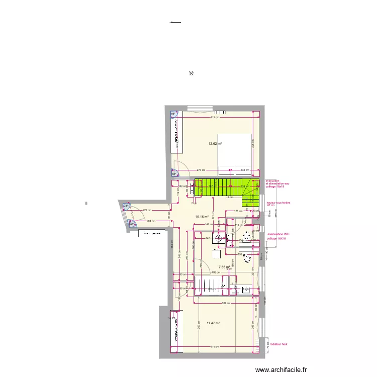 plan 1 2eme Wc face petite fen&ecirc;tre 2. Plan de 