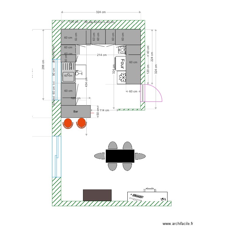 Cuisine Nouvelle. Plan de 0 pièce et 0 m2