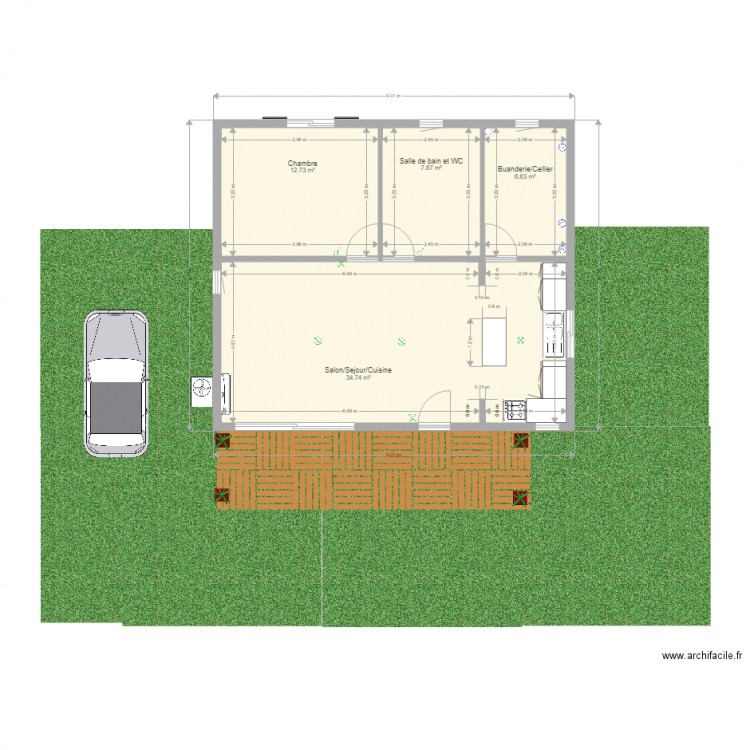 plan maison B. Plan de 0 pièce et 0 m2