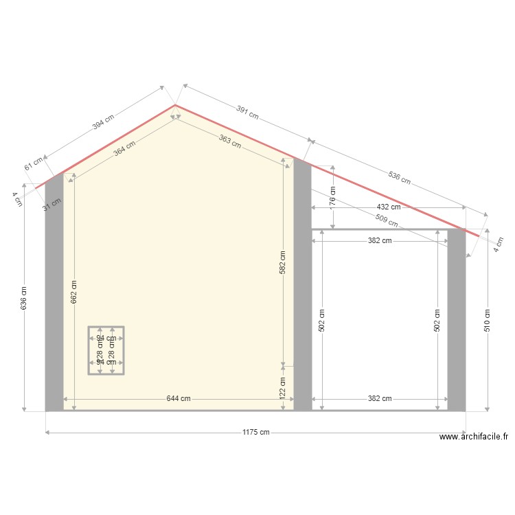 Vue coté route . Plan de 0 pièce et 0 m2