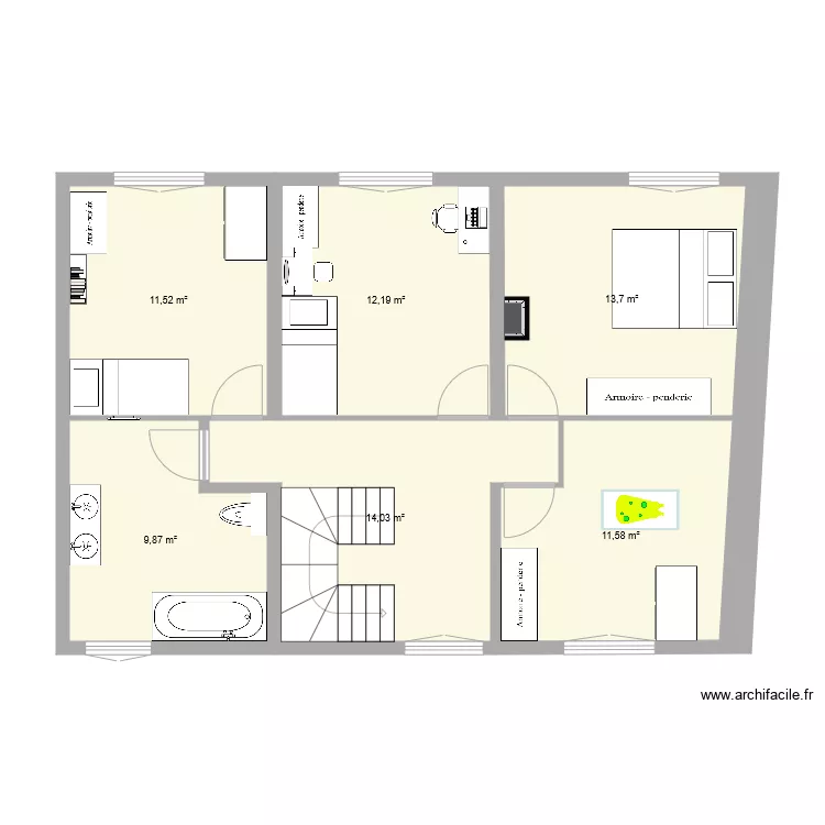 &eacute;tage. Plan de 