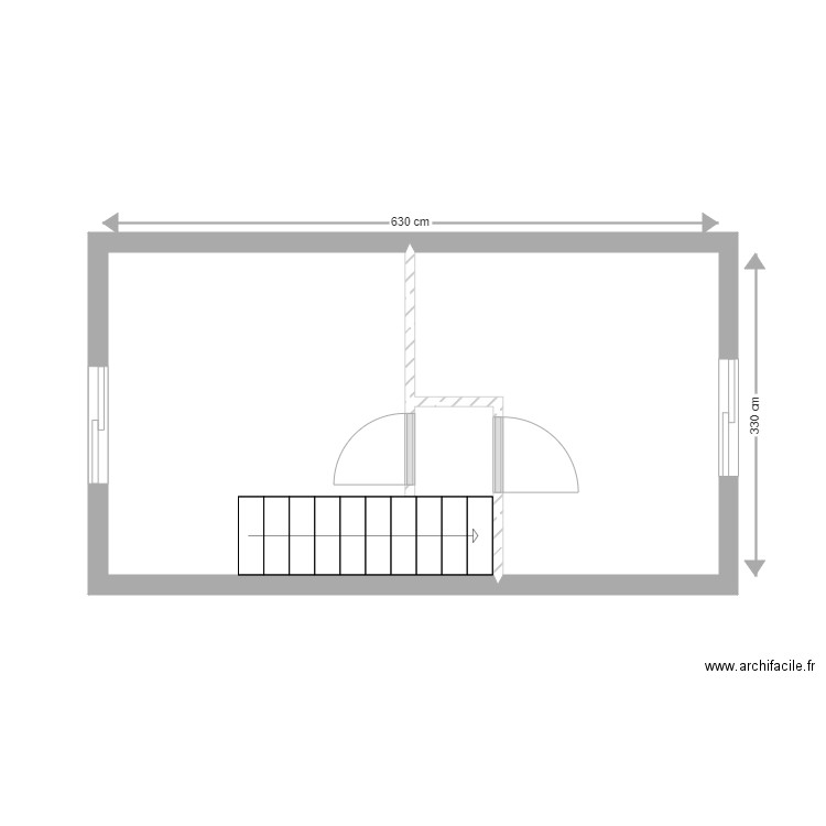 j.no 1er . Plan de 2 pièces et 20 m2