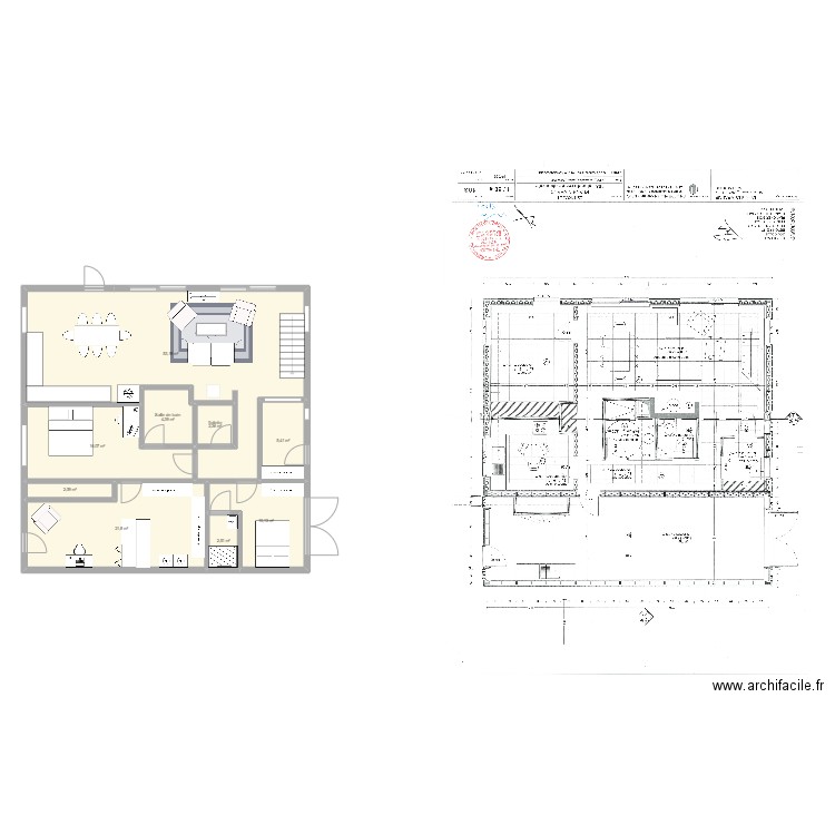 maison ronquerolles 2 . Plan de 9 pièces et 118 m2