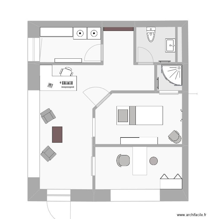 Rolle surface commerciale travaux 4. Plan de 6 pièces et 40 m2