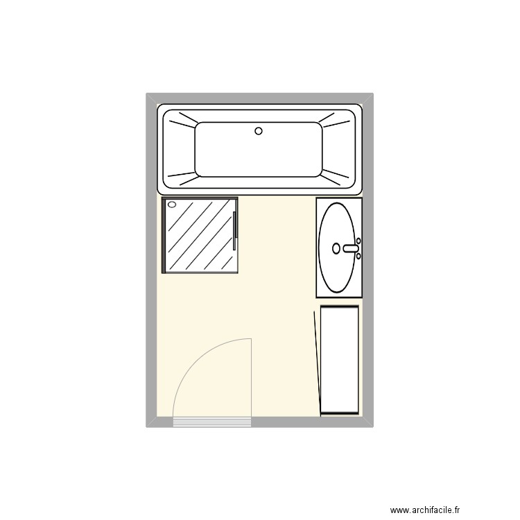 DUBOIS. Plan de 1 pièce et 7 m2