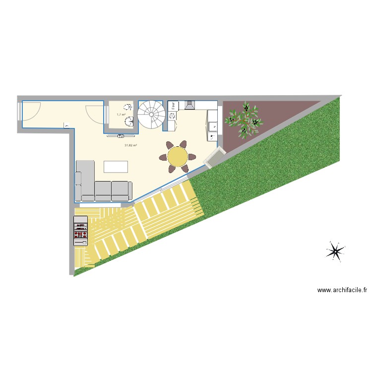 rdc thonon. Plan de 0 pièce et 0 m2