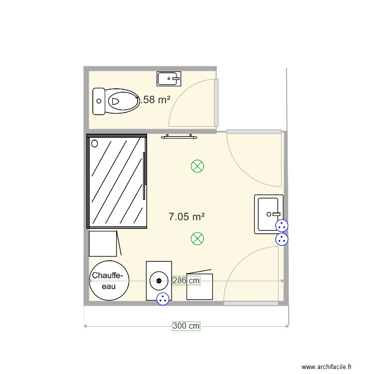 Salle bains et WC sans couloir 2. Plan de 0 pièce et 0 m2