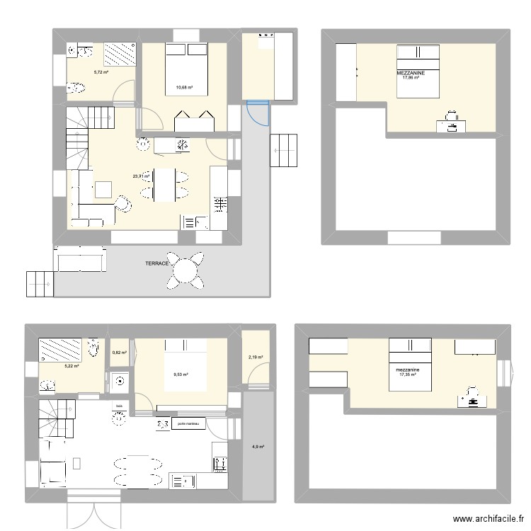 maison vacances. Plan de 14 pièces et 167 m2