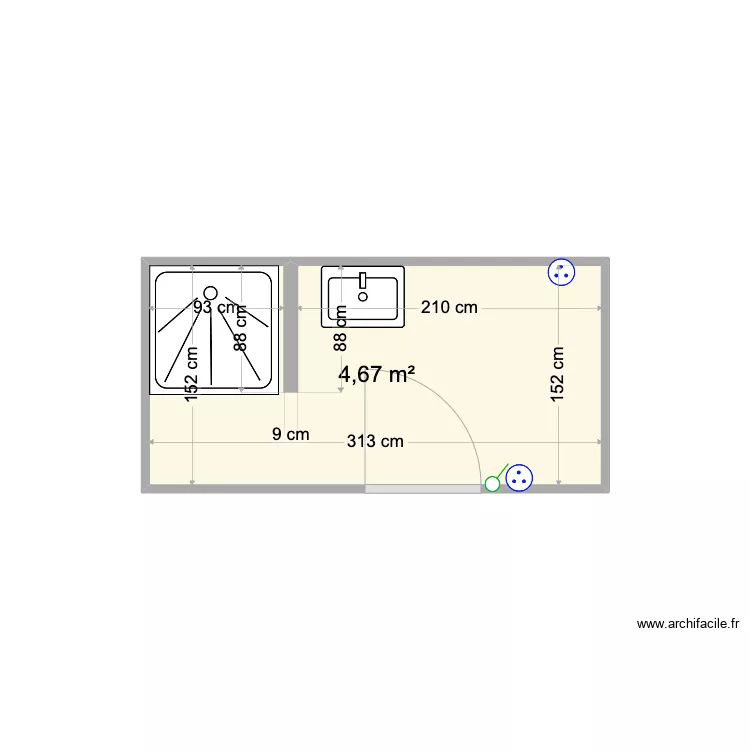 Plan SDB sous sol. Plan de 