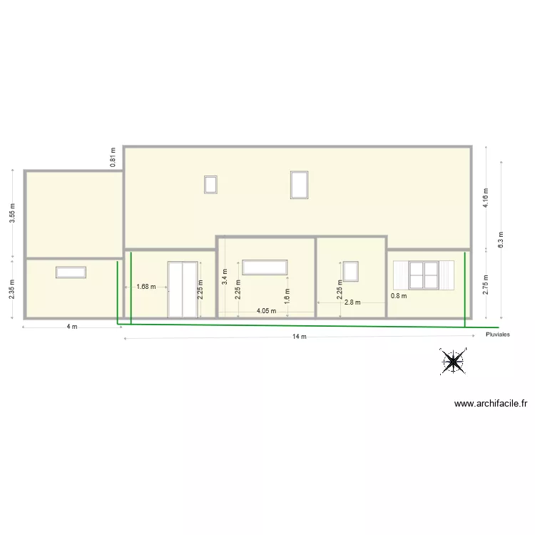 Fa&ccedil;ade Sud Est  Futur. Plan de 