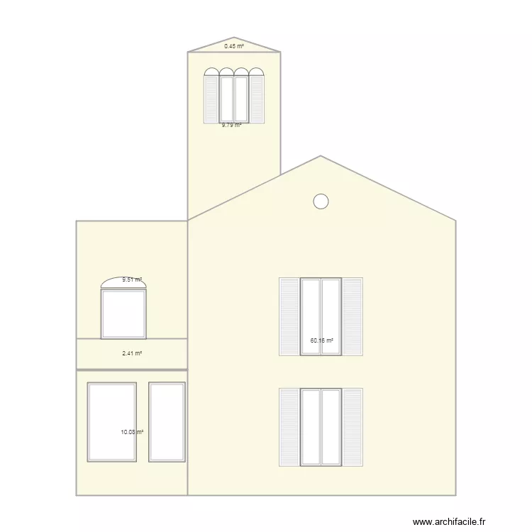 PLAN DE FACADE SUD projet&eacute; menuiserie 2021. Plan de 