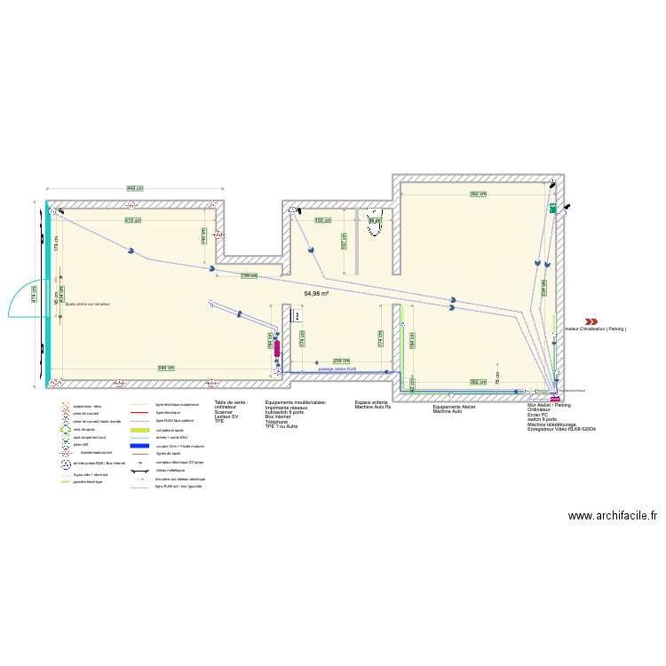 LAJARRIGE x LLB RJ45 3105. Plan de 1 pièce et 55 m2