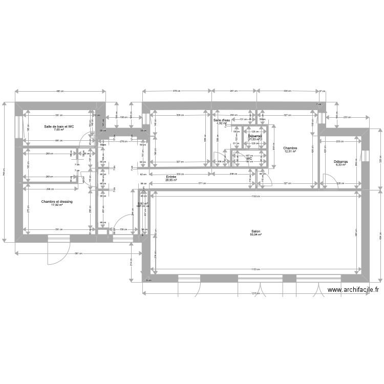 PLAN4B-sans ouverture NORD-24 MAI-133m2. Plan de 11 pièces et 134 m2