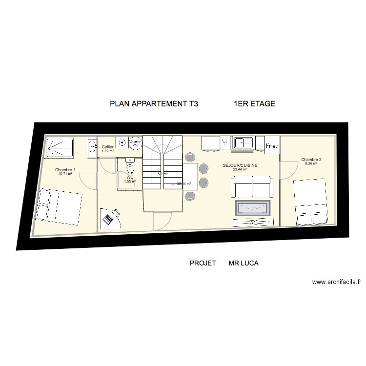 PLAN DEFINITIF 1ER ETAGE . Plan de 0 pièce et 0 m2