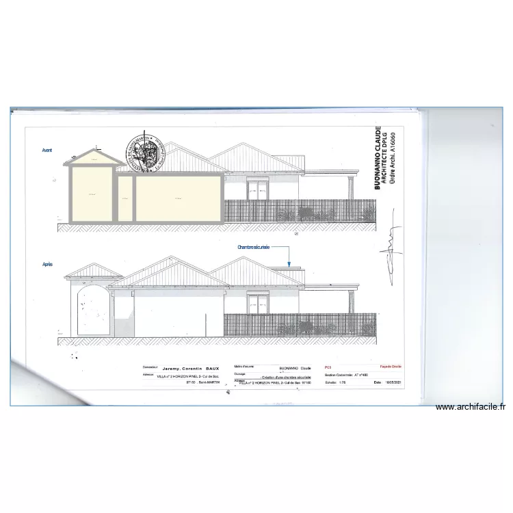 PLAN DE COUPE MAISON PISCINE. Plan de PLAN DE COUPE MAISON PISCINE. Plan de