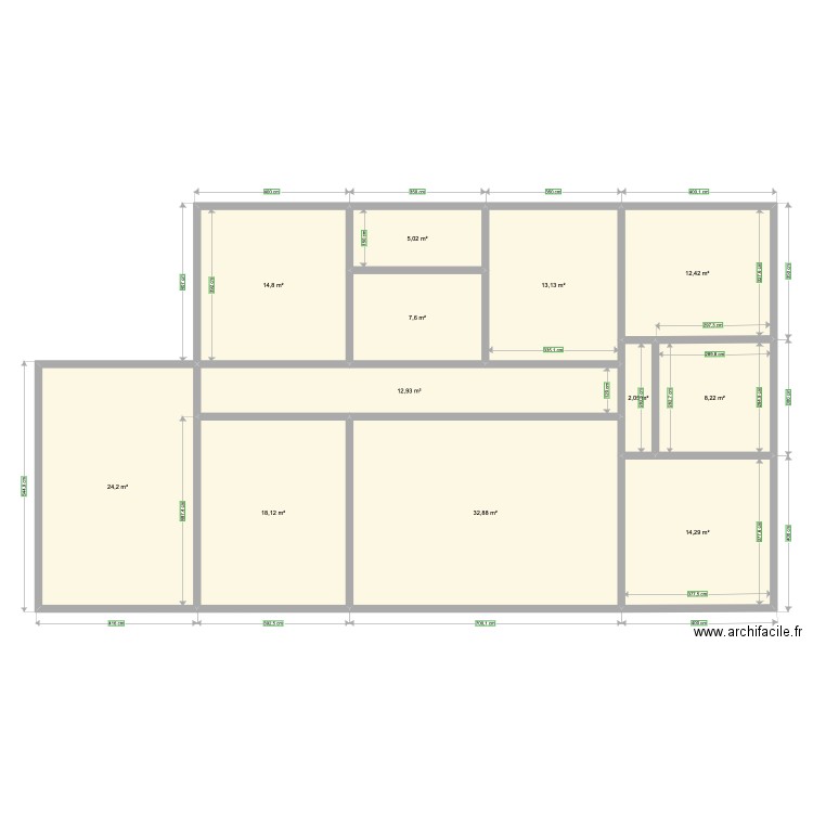 MAISON r. Plan de 12 pièces et 166 m2