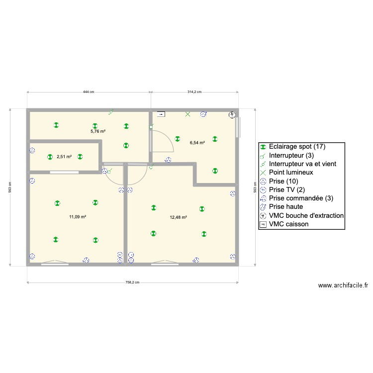 ST ROMAIN ETAGE LOT 2. Plan de 5 pièces et 38 m2