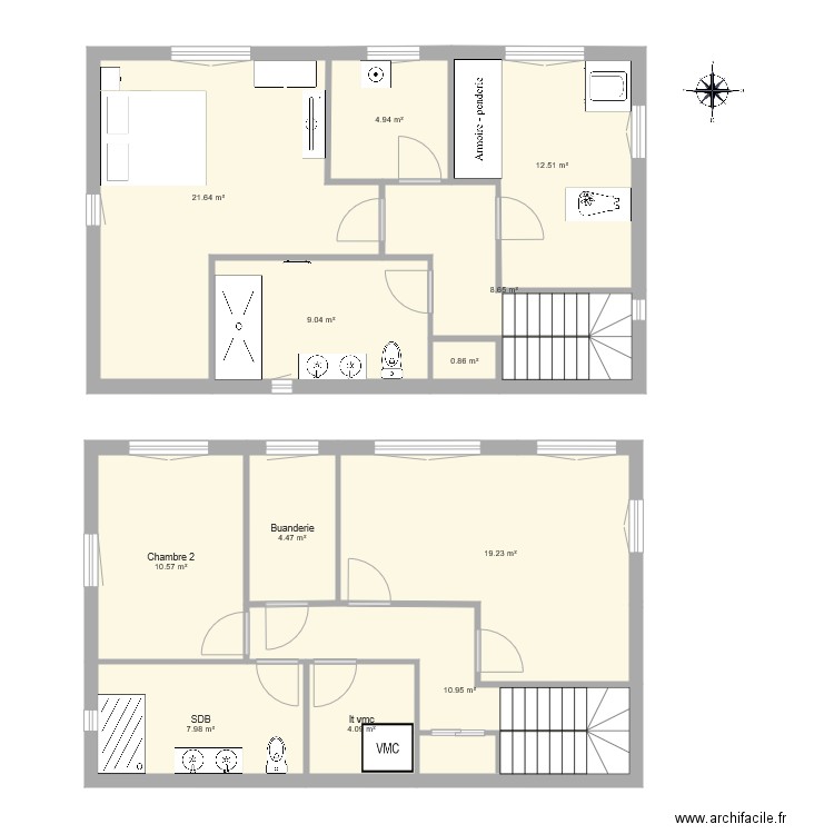 maison 1er. Plan de 0 pièce et 0 m2