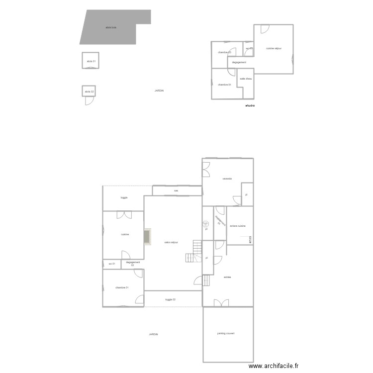 maindron rdc am. Plan de 0 pièce et 0 m2