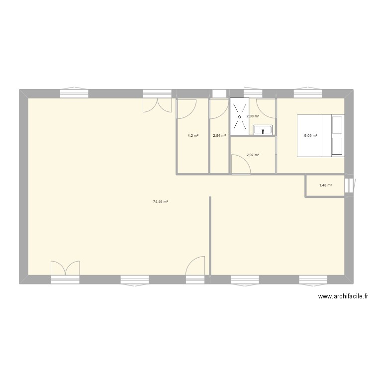 Test 95m². Plan de 7 pièces et 98 m2