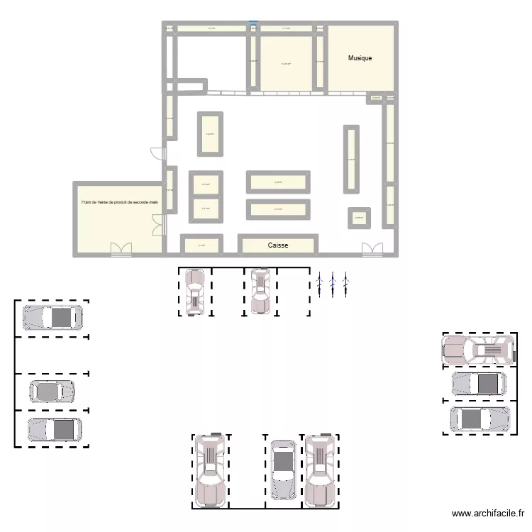 Plan de masse Cash Express. Plan de 