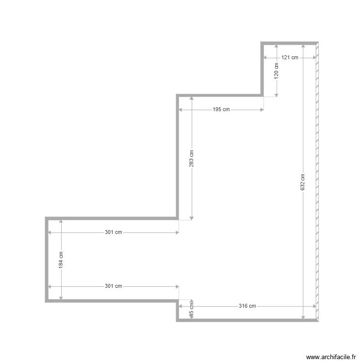 Terasse Thimeon. Plan de 1  et 23 m²
