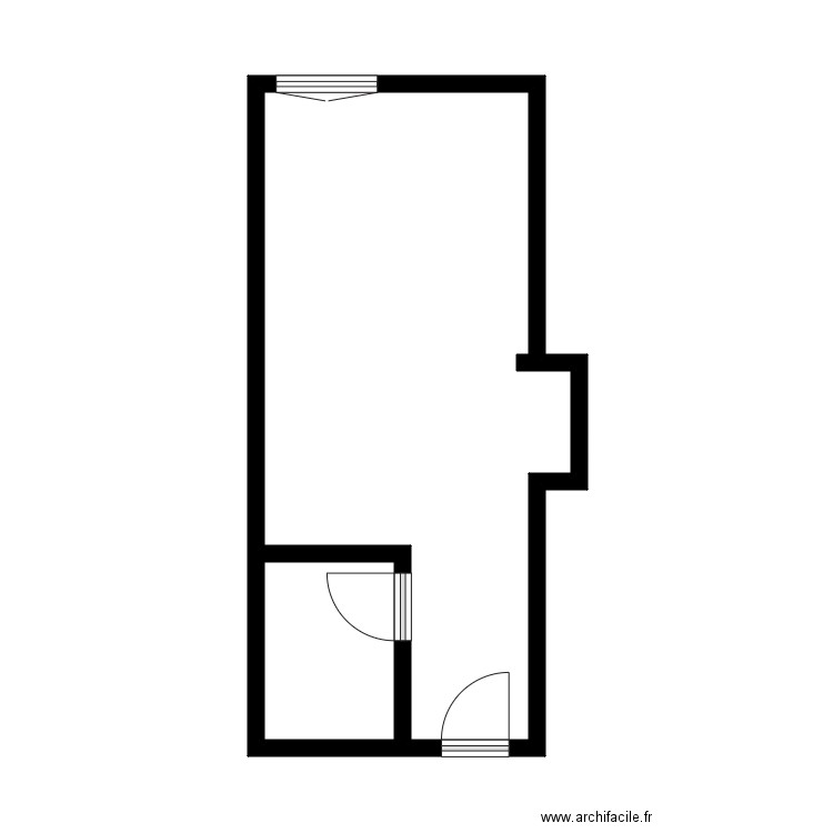 AZOUZ. Plan de 2 pièces et 24 m2
