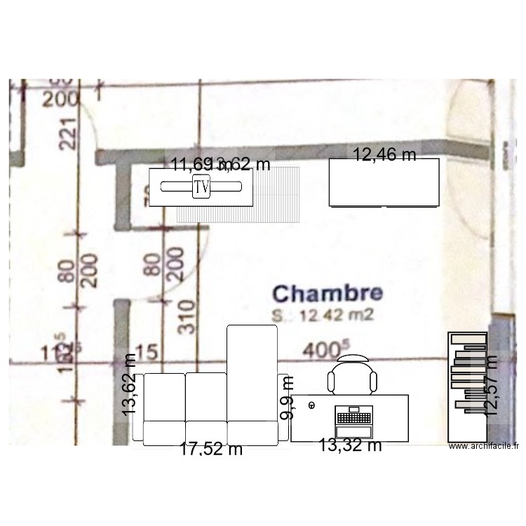 Chambre Jaina dès 5 ou 6 ans avec Mezzanine. Plan de 0 pièce et 0 m2