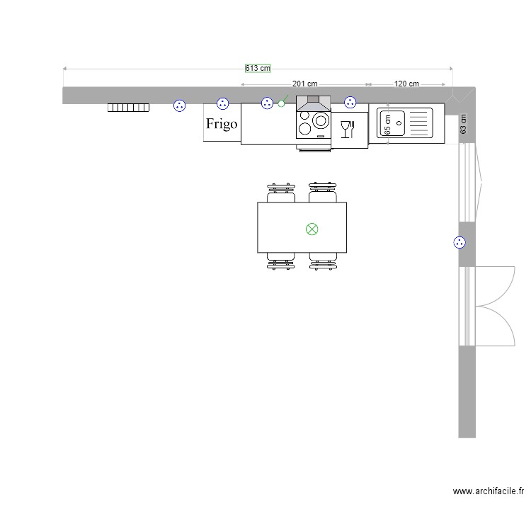 Cuisine RDC7. Plan de 0 pièce et 0 m2