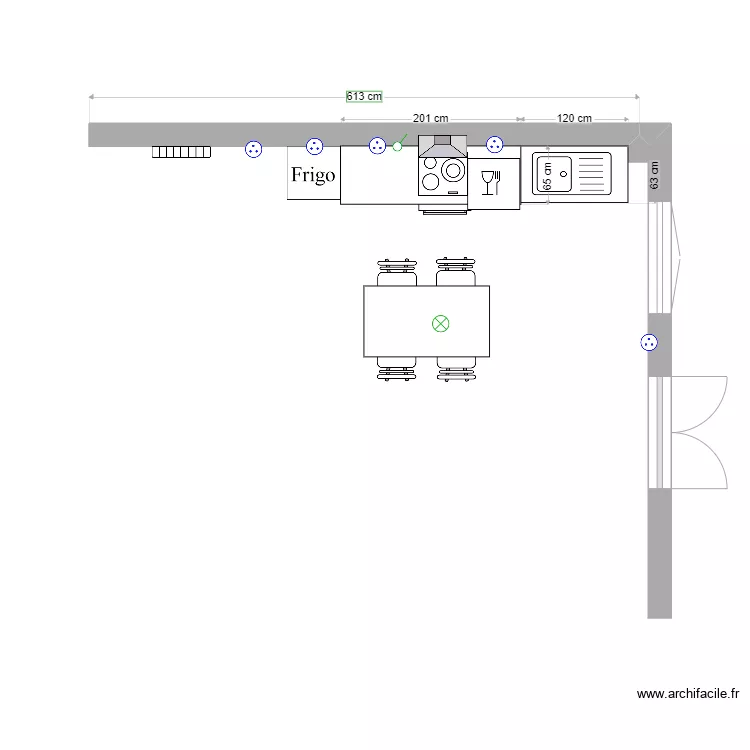 Cuisine RDC7. Plan de 