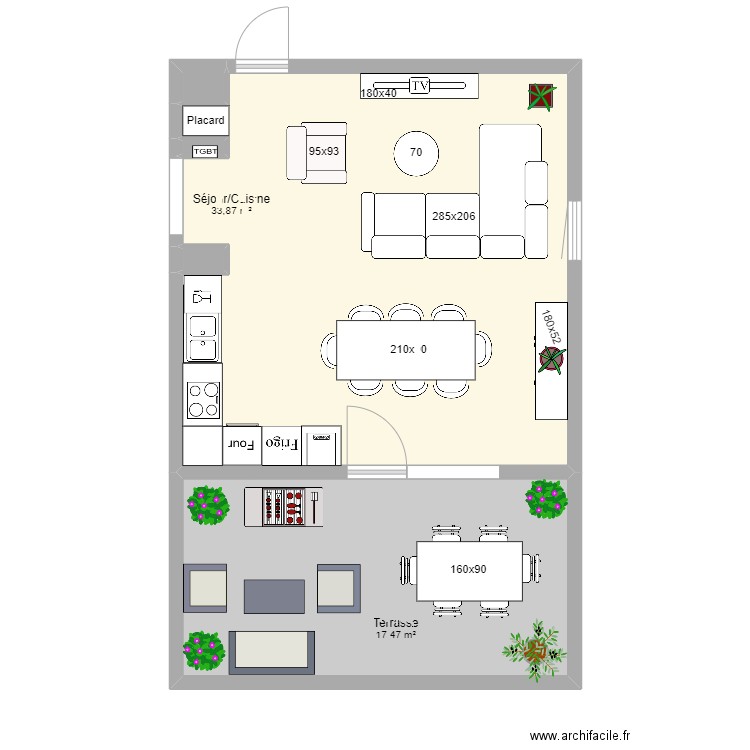 Prélude attique lot 121. Plan de 5 pièces et 52 m2