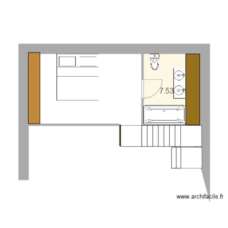 Grange 1er étage escalier 6. Plan de 0 pièce et 0 m2