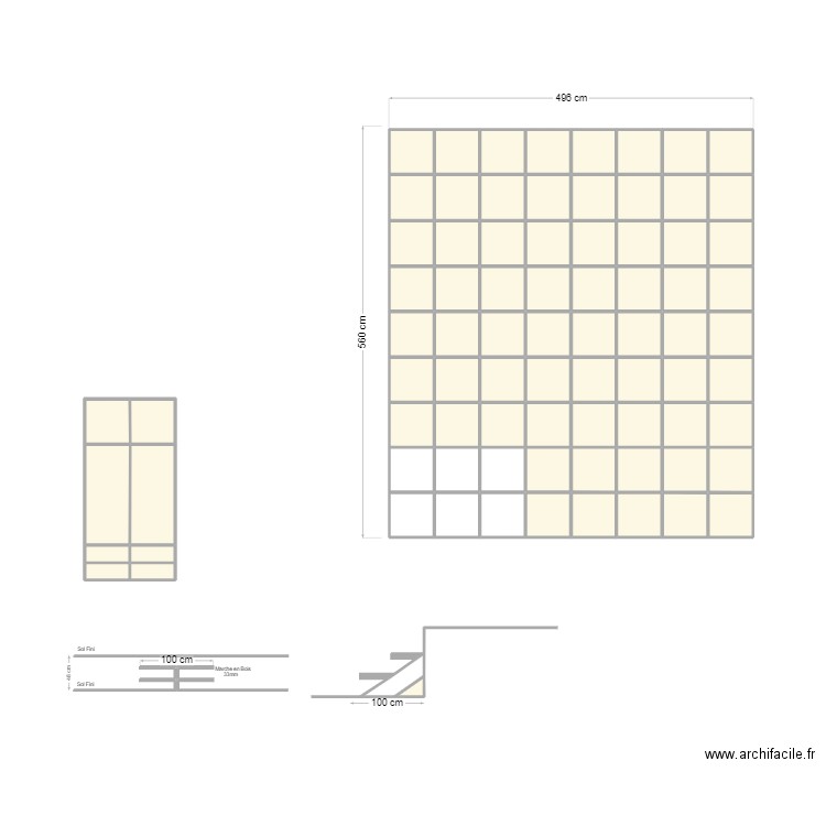 plafond. Plan de 20 pièces et 6 m2