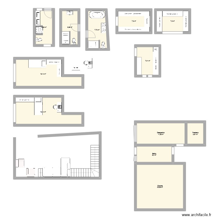 casa nueva. Plan de 12 pièces et 120 m2