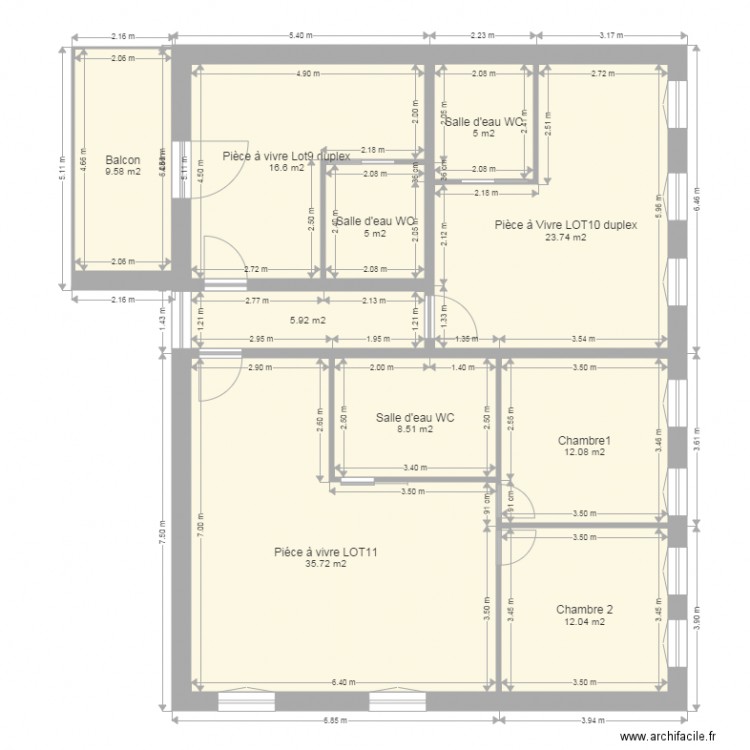Lot 9 10 11. Plan de 0 pièce et 0 m2
